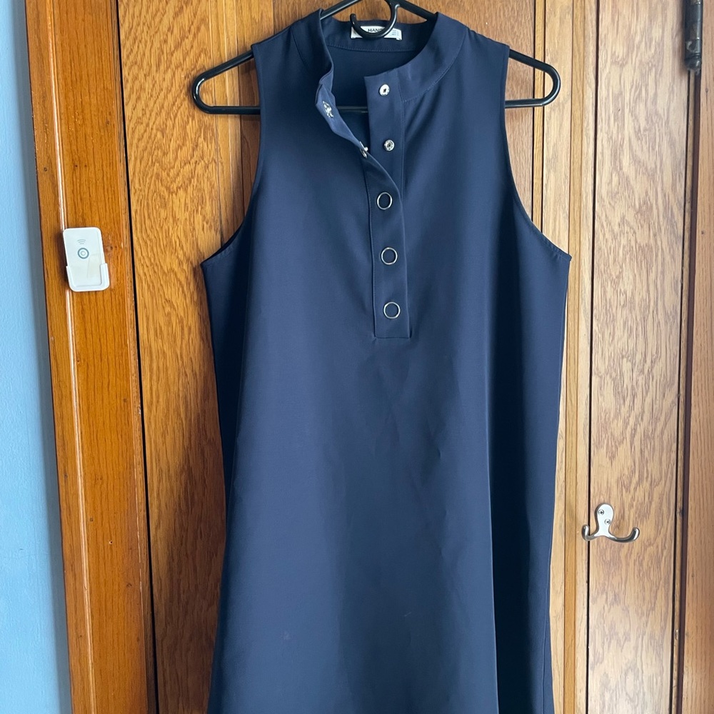NWOT Mango Casual Navy sleeveless button front dress